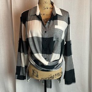 Fashion Nova Gauze Wrap Blouse